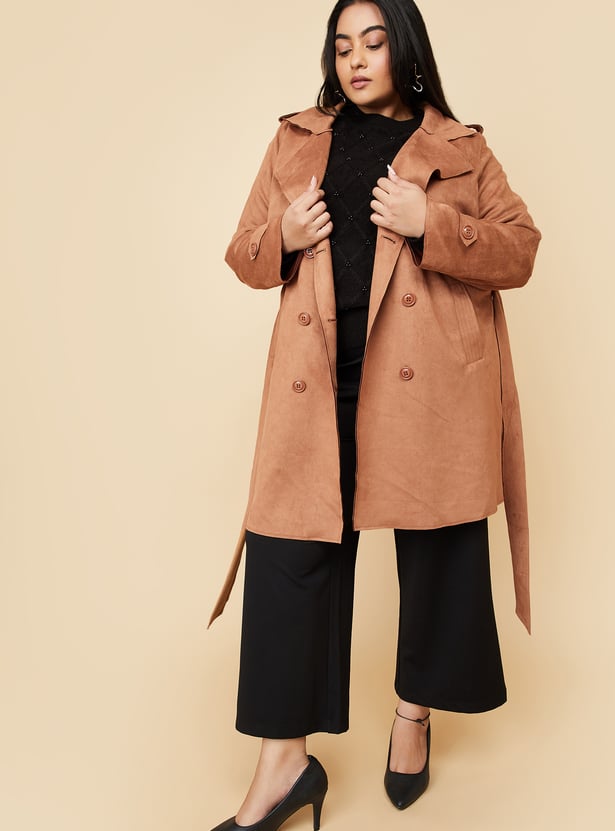 Women Lapel Collared Coat