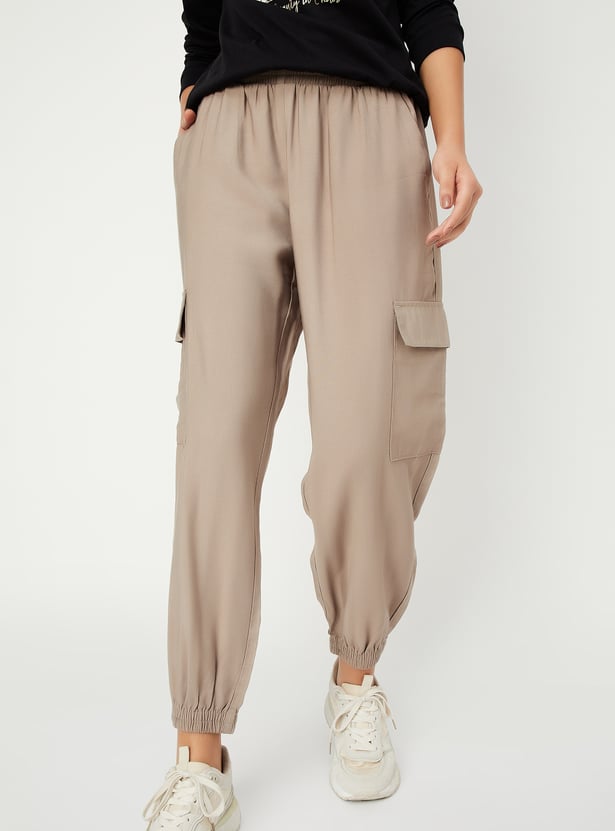 Women Solid Cargo Joggers