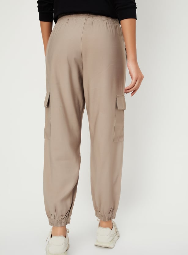 Women Solid Cargo Joggers