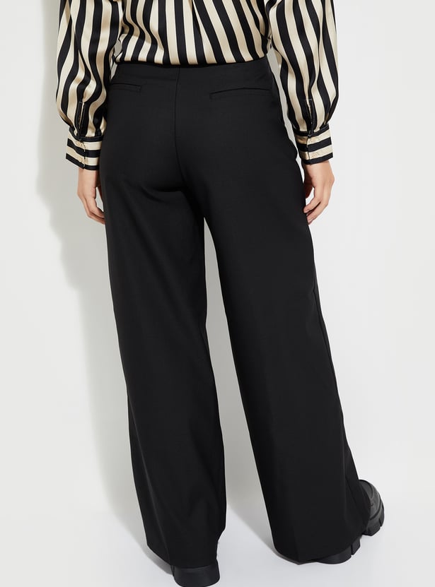 Women Pleated Wide Leg Trousers