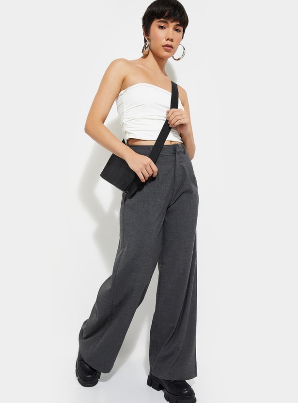 Women Pleated Wide Leg Trousers