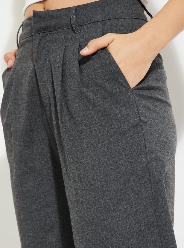 Women Pleated Wide Leg Trousers