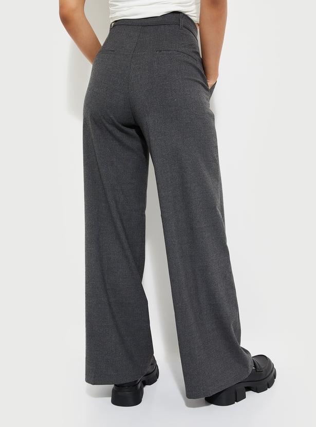 Women Pleated Wide Leg Trousers