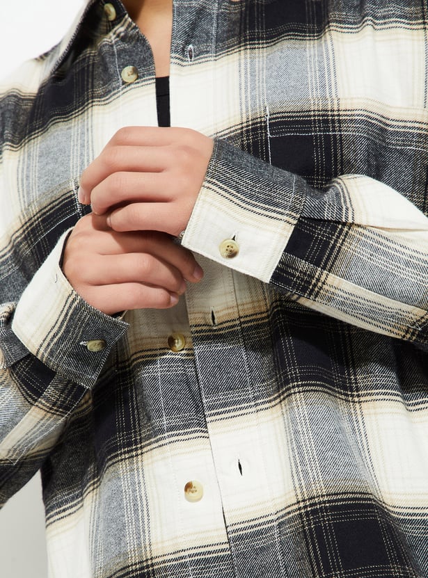 URB_N Men Regular Fit Checked Shirt