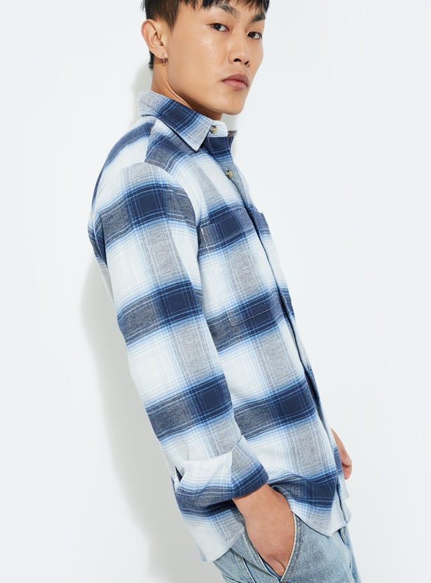 URB_N Men Regular Fit Checked Shirt