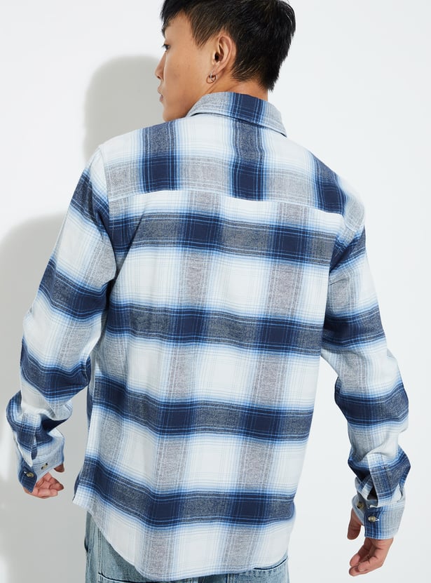 URB_N Men Regular Fit Checked Shirt