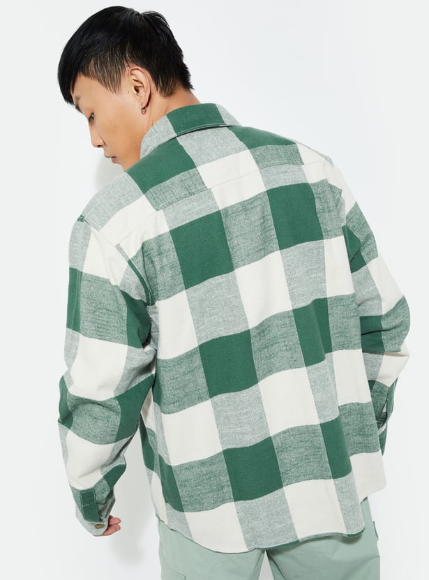 URB_N Men Boxy Fit Checked Over Shirt