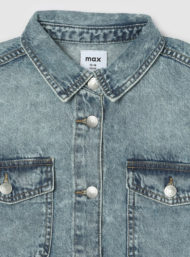 Girls Washed Denim Jacket