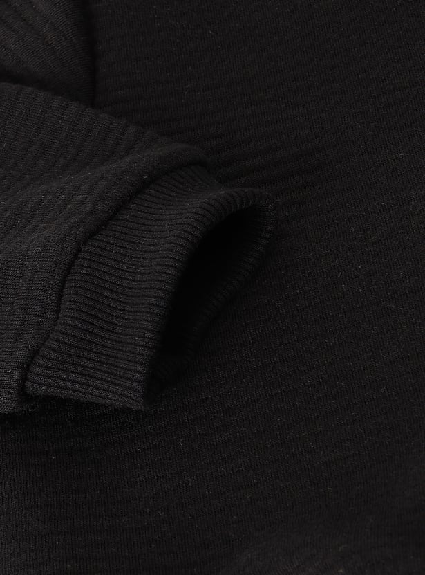 Boys Solid Sweatshirt with Shoulder Buttons