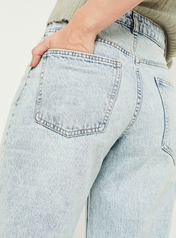 Women Straight Fit Washed Jeans