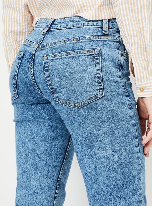 Women Washed Flared Jeans