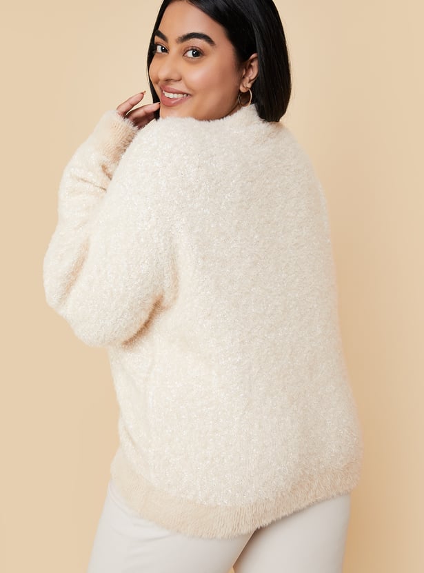 Women Knitted Plush Sweater