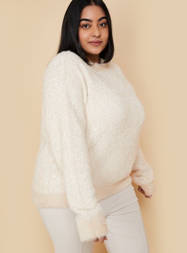 Women Knitted Plush Sweater