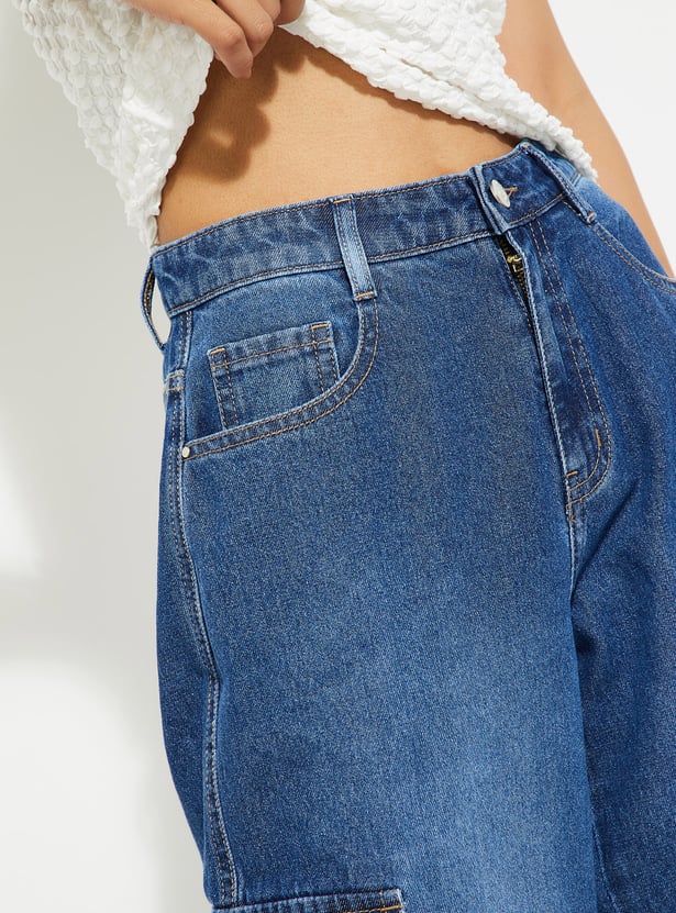 ALAYA F x URB_N Women Washed Cargo Jeans