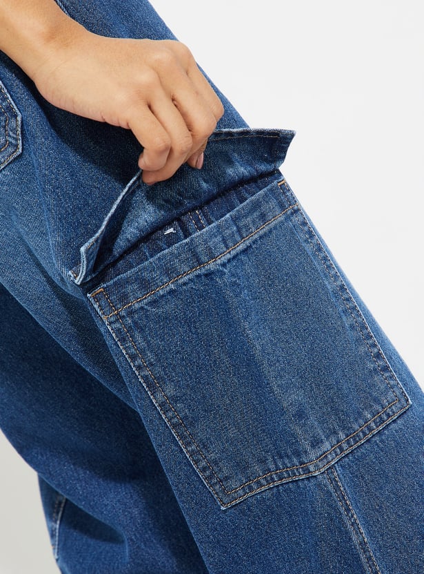 ALAYA F x URB_N Women Washed Cargo Jeans