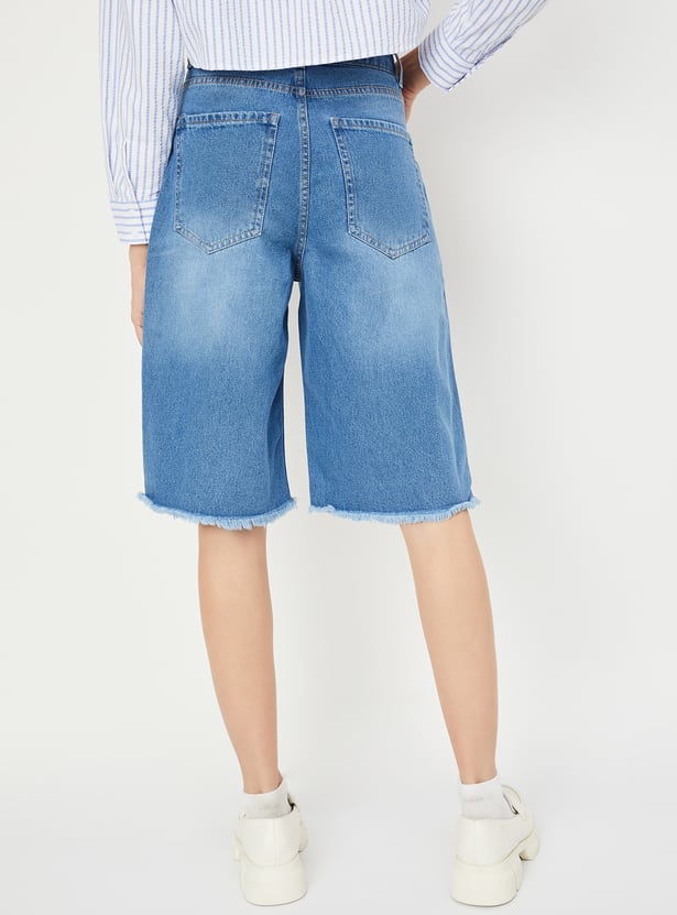 Women Washed Denim Shorts