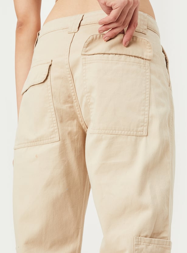 Women Solid Cargo Trousers