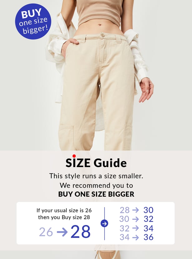 Women Solid Cargo Trousers