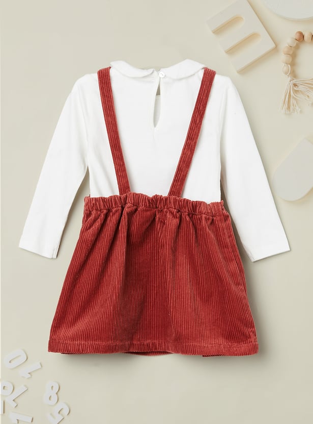 Buy Girls Corduroy Pinafore Dress with Top Online at just Rs