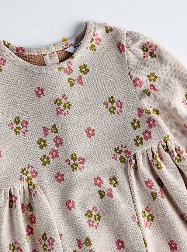 Girls Floral Printed A-line Dress
