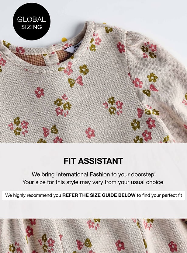 Girls Floral Printed A-line Dress