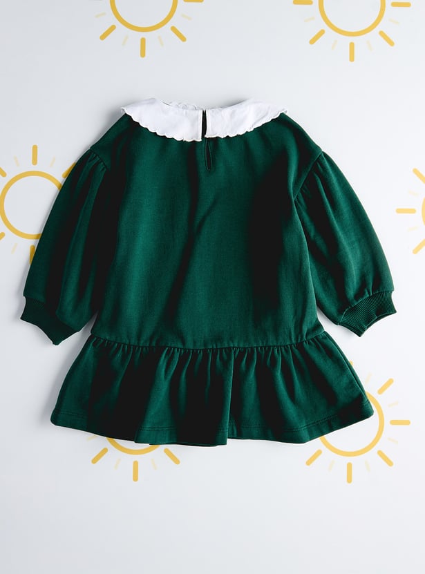 Girls Embroidered Peterpan Collar Dress