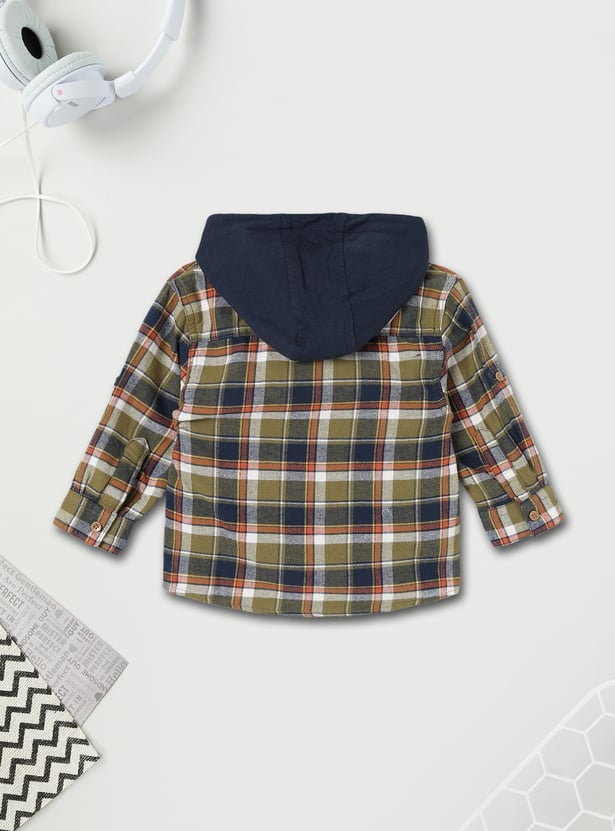 Boys Checked Shirt with Hood