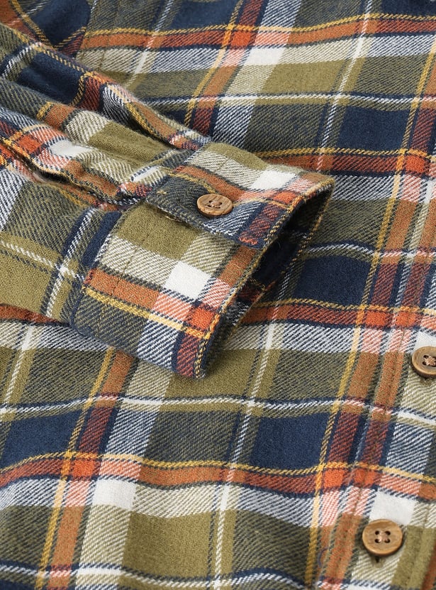 Boys Checked Shirt with Hood