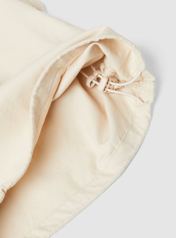 Girls Solid Cargo Parachute Trousers