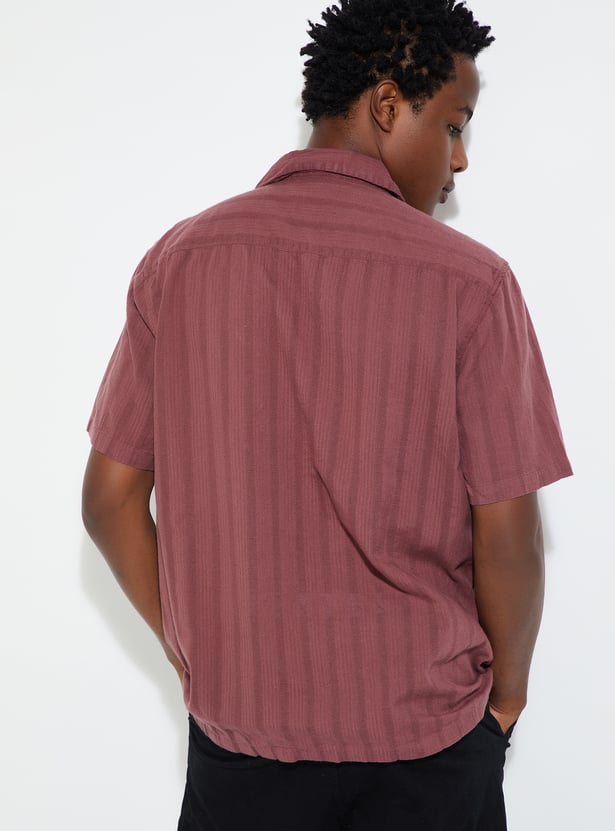 URB_N Men Oversized Striped Resort Shirt