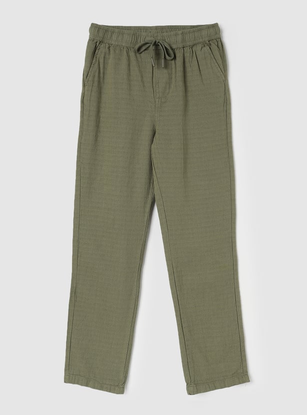 Boys Solid Knit Trousers