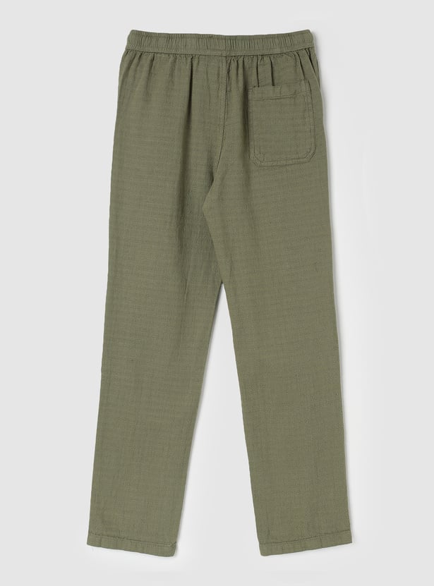 Boys Solid Knit Trousers