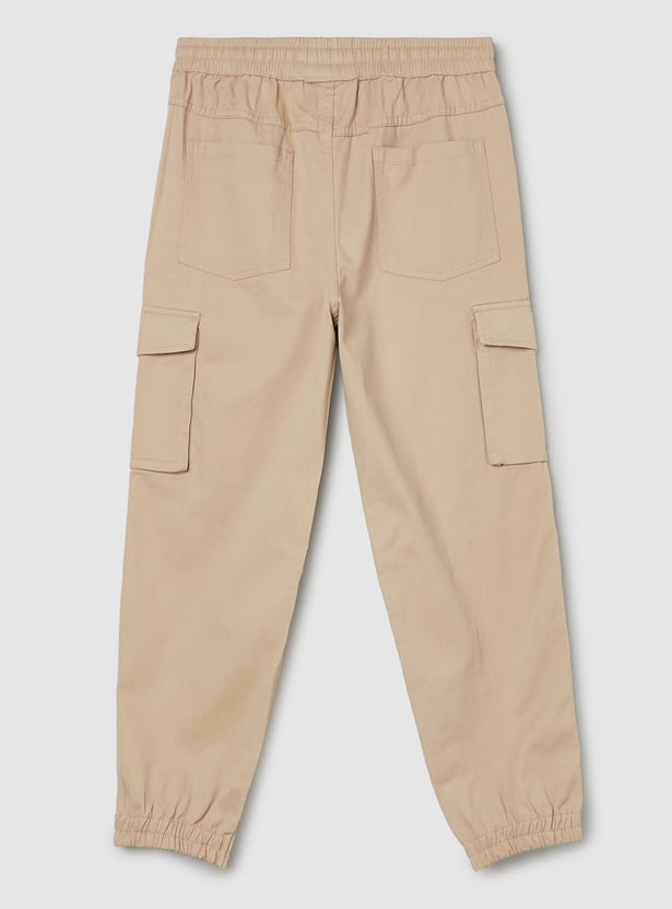 Boys Solid Cargo Joggers