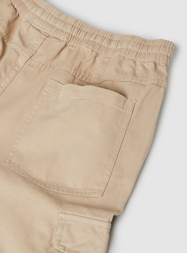 Boys Solid Cargo Joggers