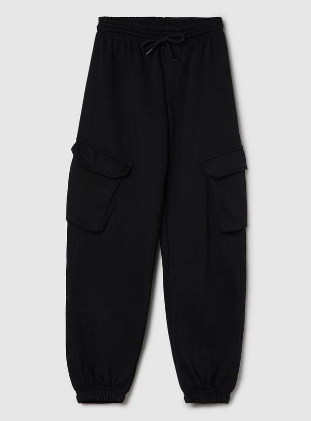 Boys Solid Cargo Joggers