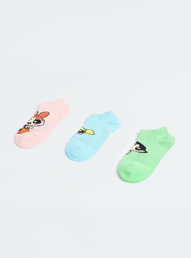 Girls Powerpuff Girls Printed Socks - Pack of 3