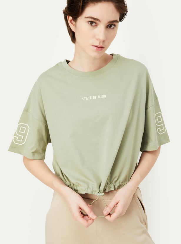 Women Solid Athleisure T-shirt