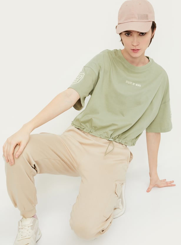 Women Solid Athleisure T-shirt