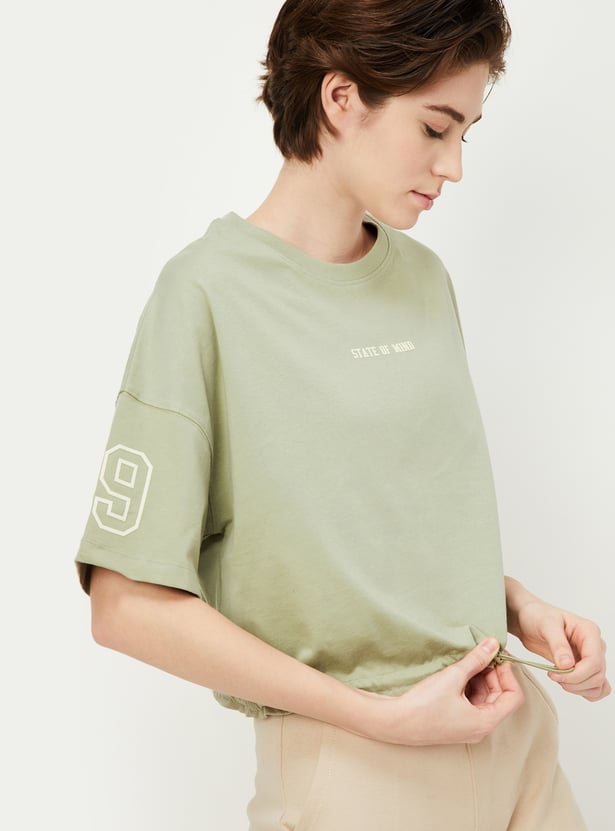 Women Solid Athleisure T-shirt