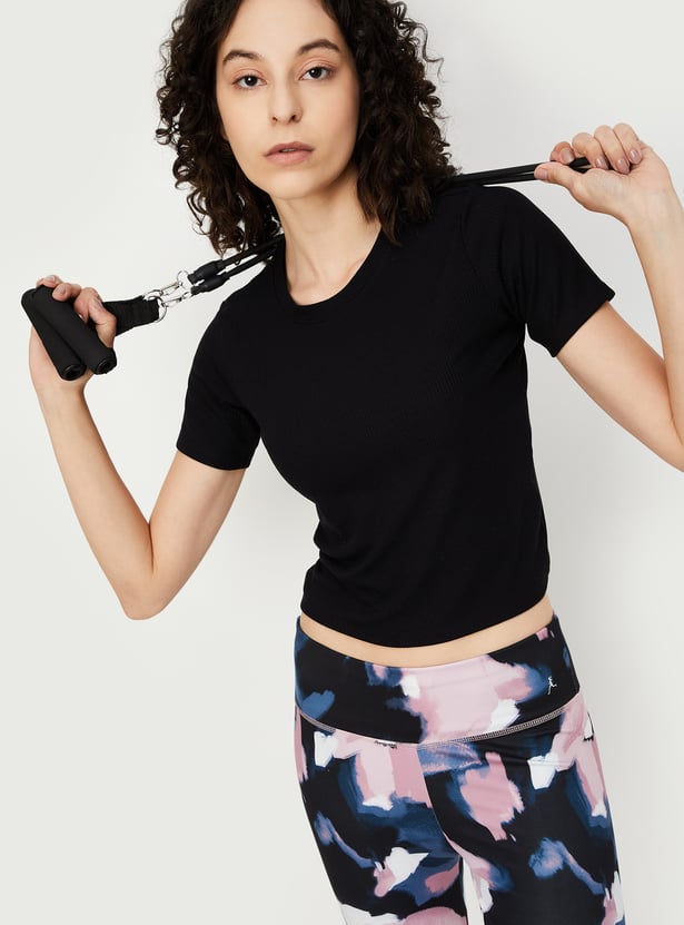 Women Ribbed Athleisure T-shirt