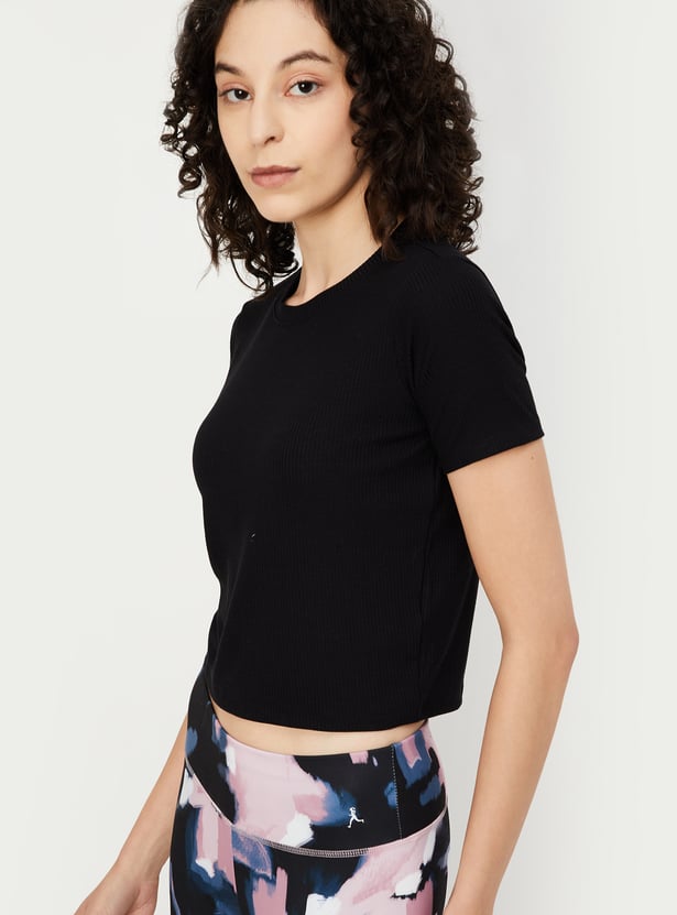 Women Ribbed Athleisure T-shirt