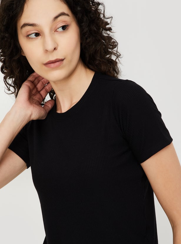 Women Ribbed Athleisure T-shirt
