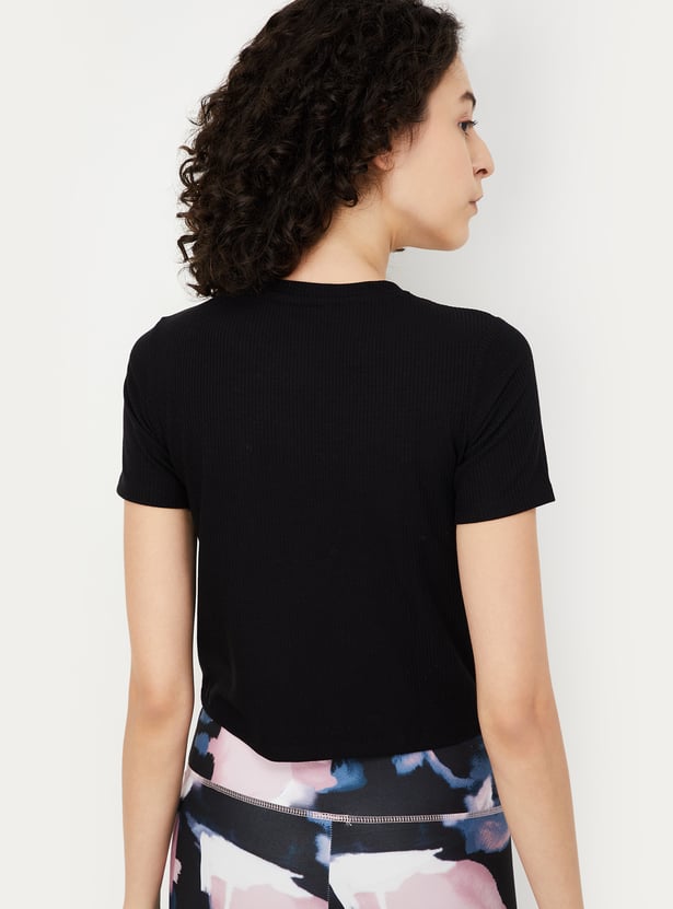 Women Ribbed Athleisure T-shirt