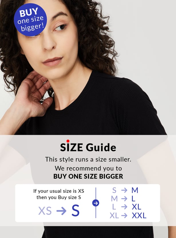 Women Ribbed Athleisure T-shirt