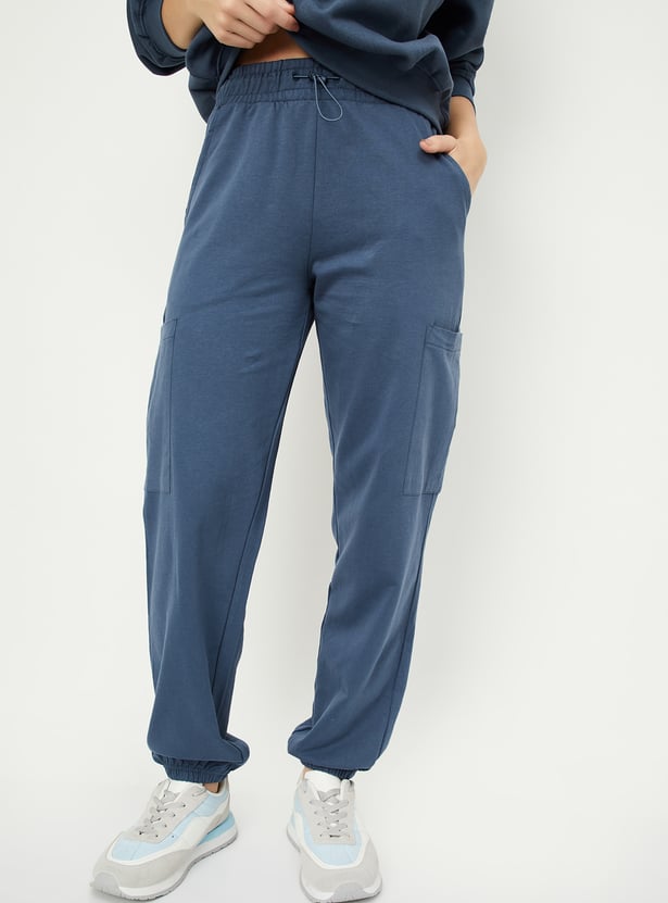 Women Solid Athleisure Cargo Joggers