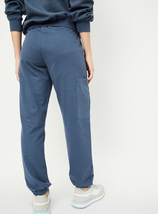 Women Solid Athleisure Cargo Joggers