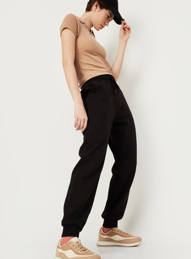 Women Relaxed Fit Solid Joggers