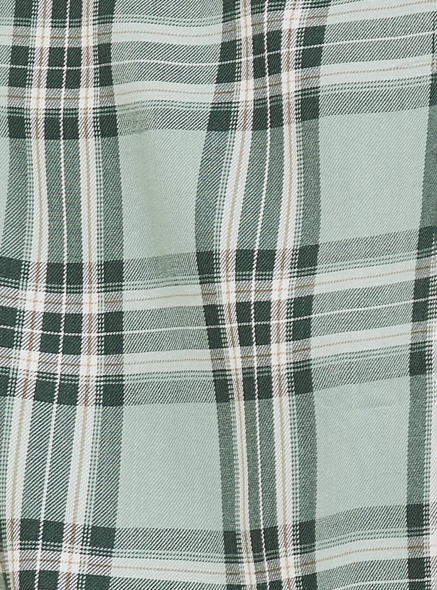 Women Checked Cropped Shirt