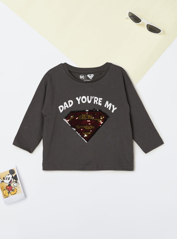 Boys Superman Sequinned T-shirt