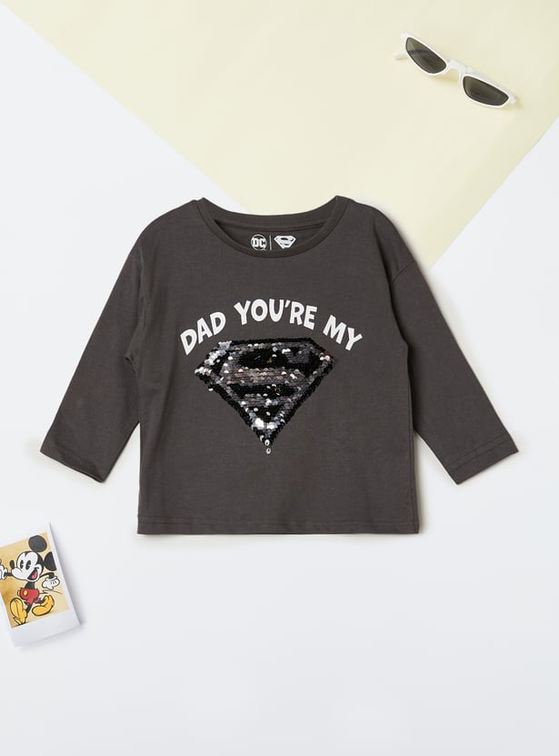 Boys Superman Sequinned T-shirt